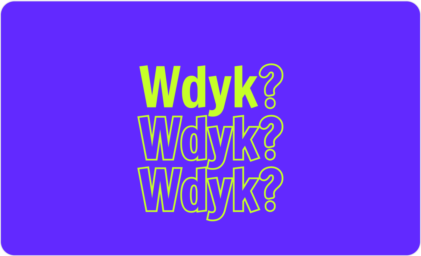 Wdyk (What do you know) logo